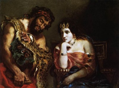 Cleopatra en de boer door Ferdinand Victor Eugene Delacroix